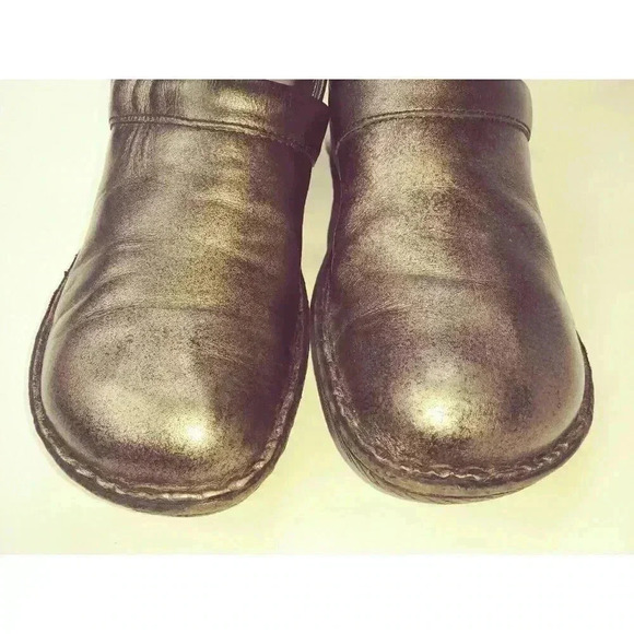 BOC Born Concept Peggy Womans US 8.5 Dark Gray  Leather Slip On Clogs Shoes - Picture 9 of 12